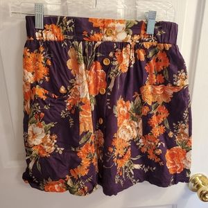 Purple floral skirt